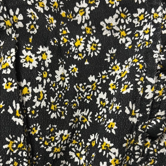 Aqua Elegant Black and White and yellow Floral Dress - Picture 3 of 8